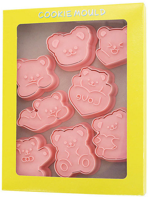 이홈베이킹 곰돌이 푸쉬커터 8종 세트, 1세트