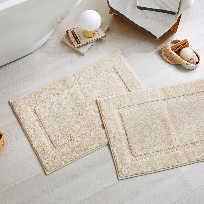 모던하우스 WOW 스퀘어 배스 매트 2p, 크림