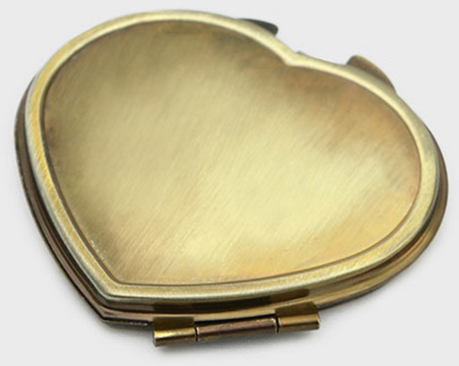 해피베어스 하트 손거울, 앤틱골드, 1개