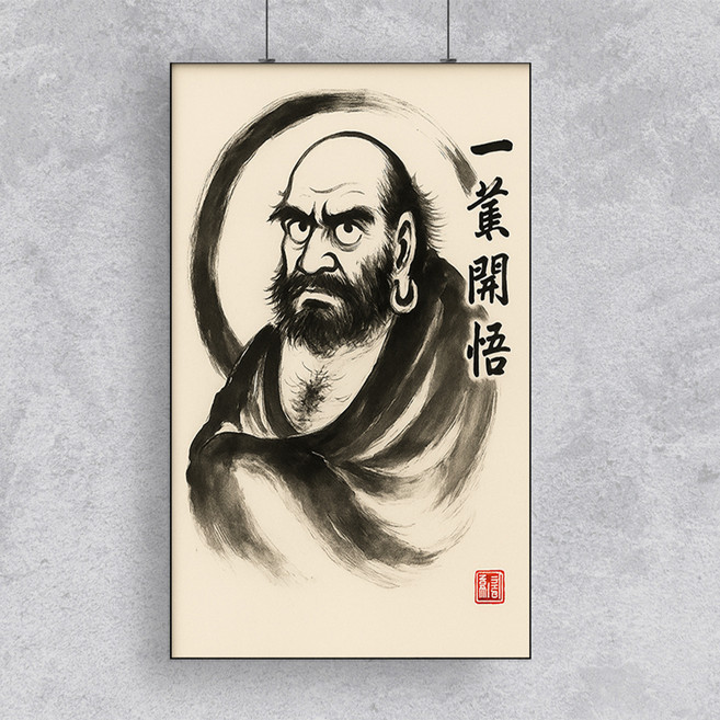 풍수 인테리어 액자 달마도 좌 kisn113, 블랙
