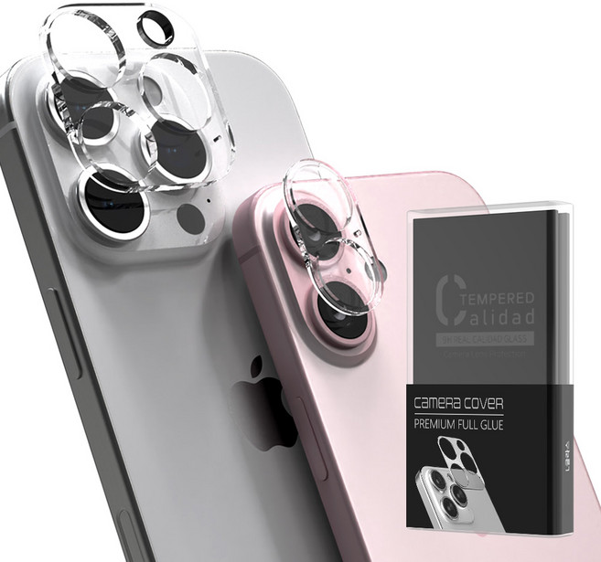 하이온 L글라스 카메라 풀커버 강화유리 필름 세트 투명, 1개