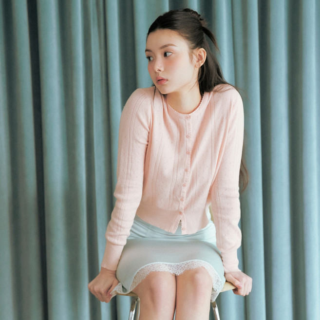 Roem 女款圓領長袖開襟衫