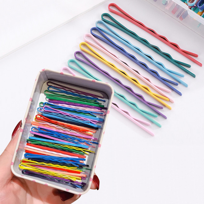 모드베베 컬러 물결 대용량 실핀 100p + 틴케이스 세트