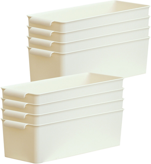 보노하우스 리빙 그립 바스켓, 크림, 8개