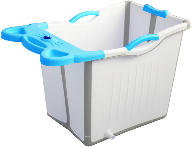 루루앤미미 반려동물 블럭 접이식 욕조, 블루, 1개