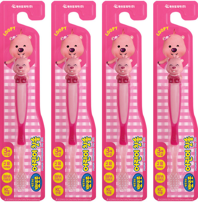 뽀로로 어린이 칫솔, 루피, 1개입, 4개