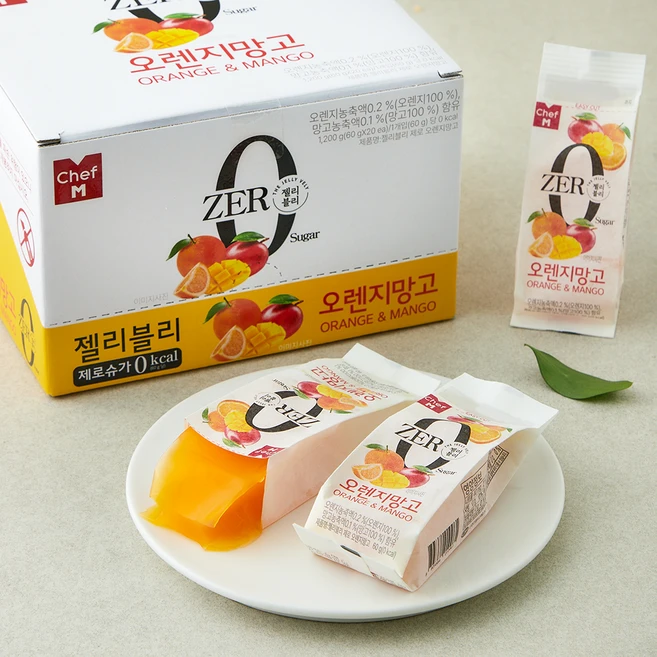쉐프엠 젤리블리 제로 오렌지망고, 60g, 20개입, 1박스 - 쿠팡