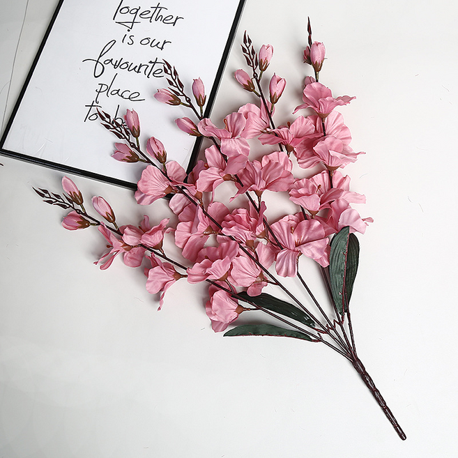 원더나인 조화 목련화 인테리어 장식 조화, 피치핑크, 1개