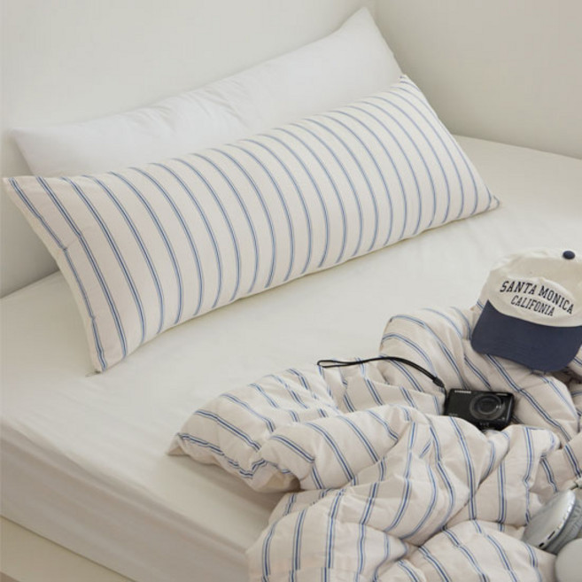 쉬즈홈 순면 바디필로우 일자형 솜포함, 버터슈 네이비