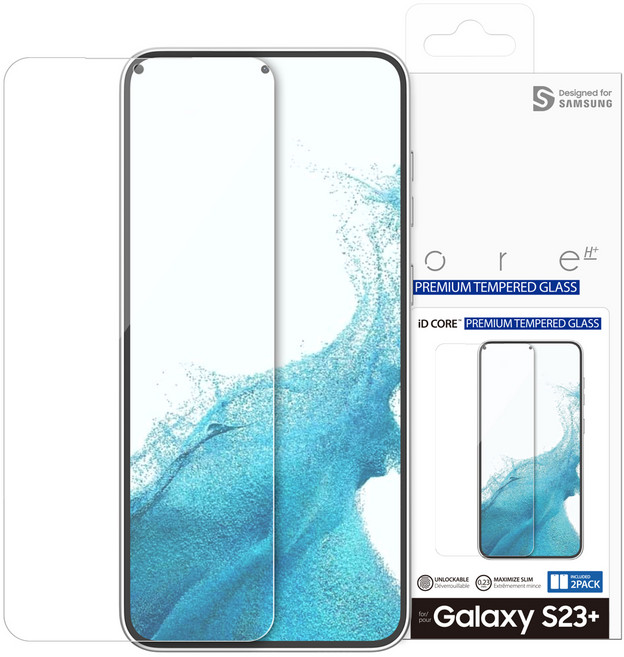 아라리 ID코어 지문인식 강화유리 휴대폰 액정보호필름 2p 세트, 1세트