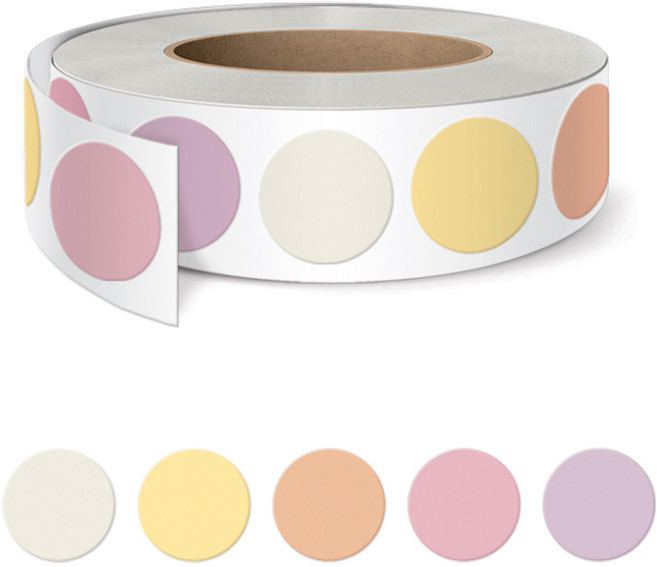 01씰 웜톤 미니 도트 15 투명 롤스티커 500p R-42, 혼합색상, 1개