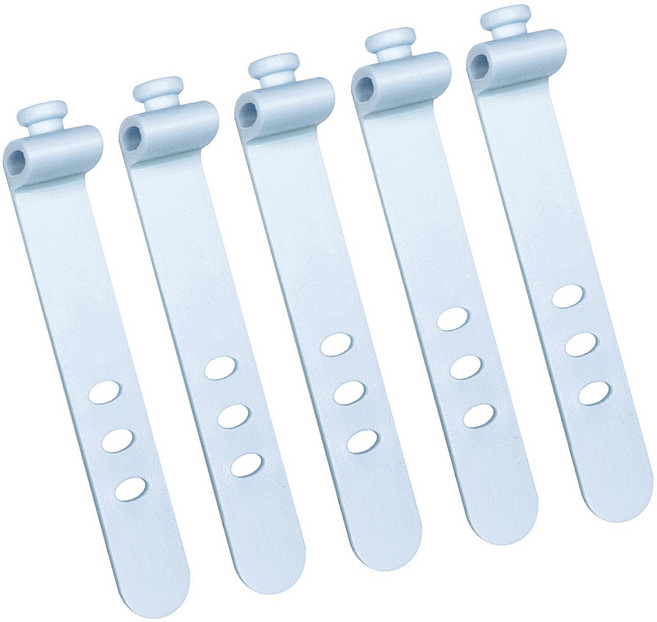 3구 실리콘 케이블 타이, 아쿠아, 5개