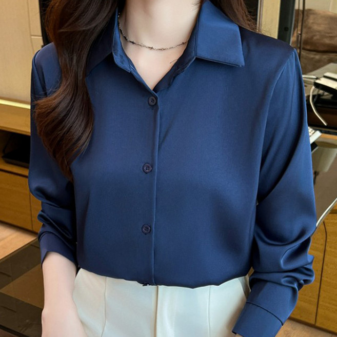 페이릿 여성용 데일리 실크 카라넥 블라우스