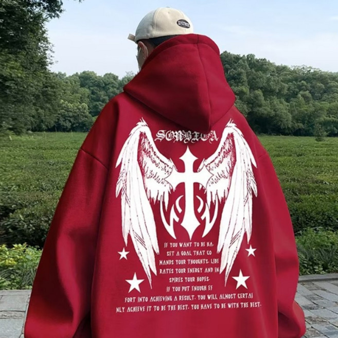 제이티엘 남성용 에너지 스트릿패션 박시 후드티