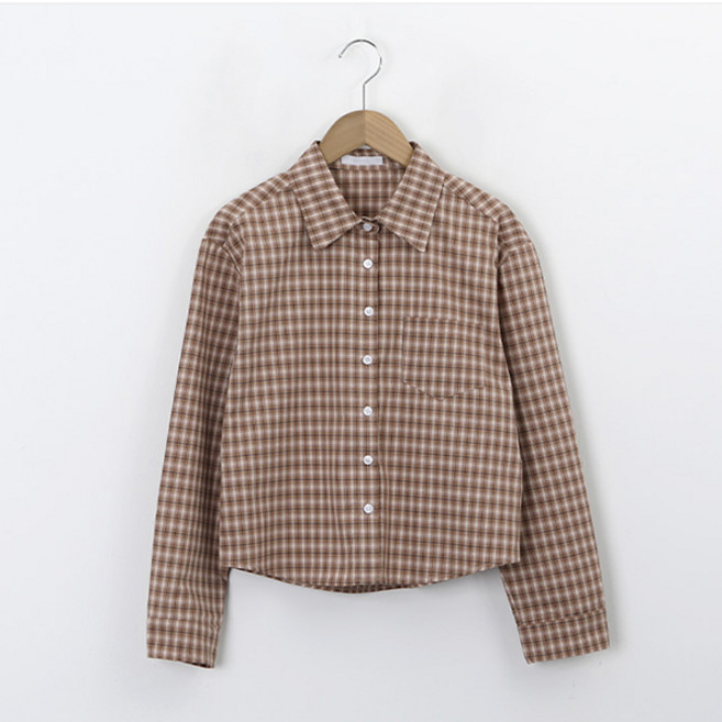 피핀 여성용 클래식 크롭 체크 남방 #49872