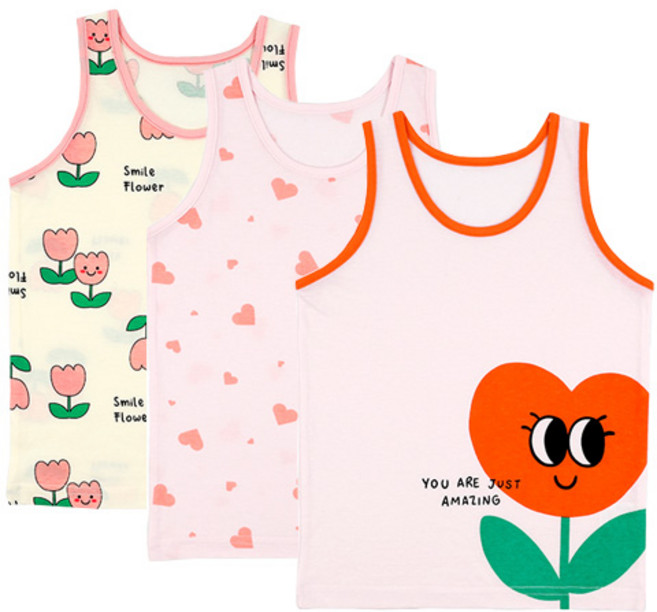 메이키즈 여아용 학생 튤립하트 런닝 3종 세트