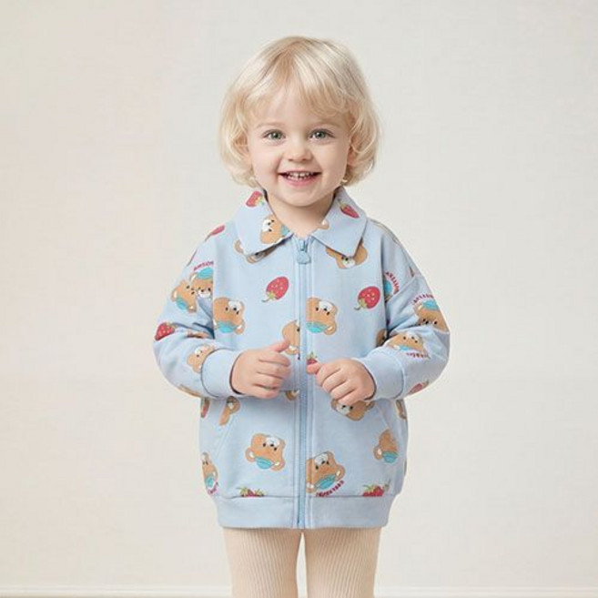 milkmile 清新莓果小熊翻領外套