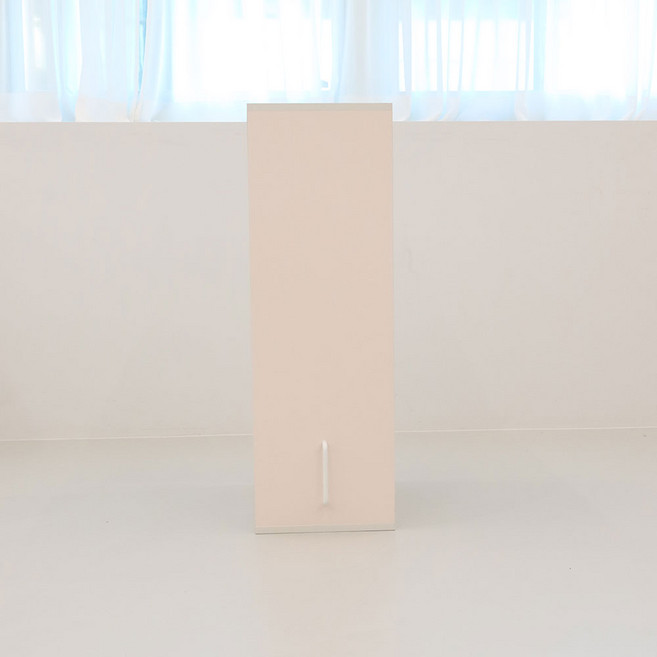 무드핏 슬라이딩 냉장고 1단 틈새장 상부장 300, 소프트핑크