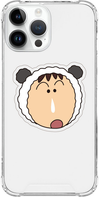 J&COMPANY 蠟筆小新 熊貓系列 壓克力手機支架 + 防摔果凍手機殼組合