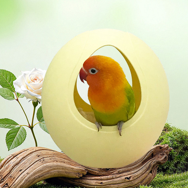 랜보어 앵무새 에그 걸이형 은신처 17.2 x 14.2 x 5 cm, 레몬, 1개
