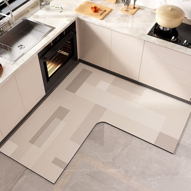 XTER 轉角L型珪藻土防滑吸水廚房地墊, Type L