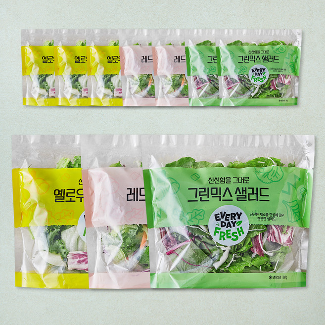 신선함을 그대로 샐러드믹스 혼합 10개입 800g, 1세트
