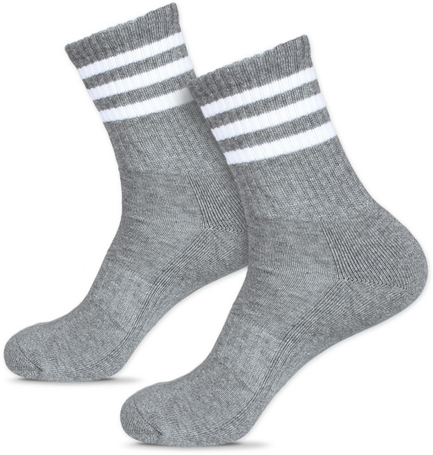 코지라벨 스포츠 3올 다이나믹 삼선 두툼한 쿠션 남성용 중목양말 2켤레