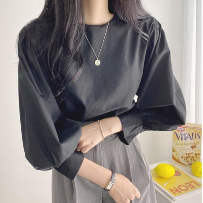 피어니스트 여성용 심플 오피스룩 블라우스