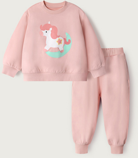 유니프랜드 아동용 유니콘 9부 등원복 맨투맨 상하의 세트