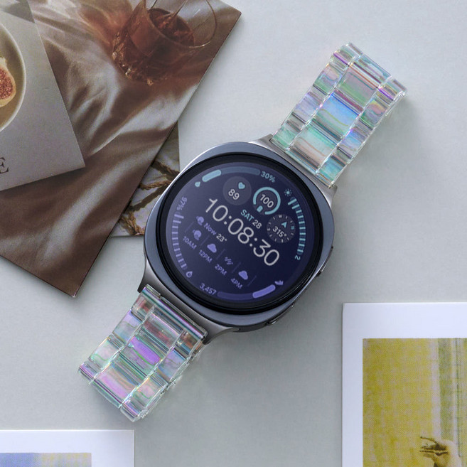 우먼스9999 갤럭시워치 호환 투명 스트랩, 오로라, 1개