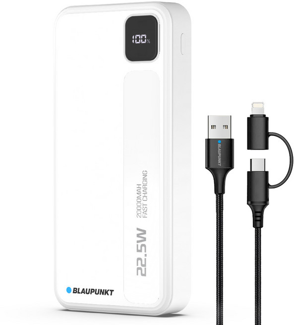 블라우풍트 초고속충전 PD퀄컴 3.0 대용량 보조배터리 20000mAh 22.5W 멀티단자, BLP-PB621, 화이트