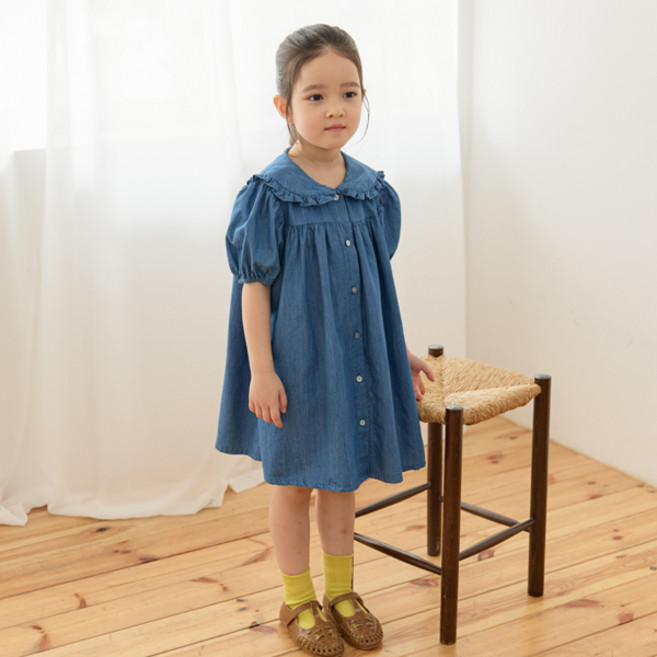 철수와영희 아동용 프렌치 데님 원피스