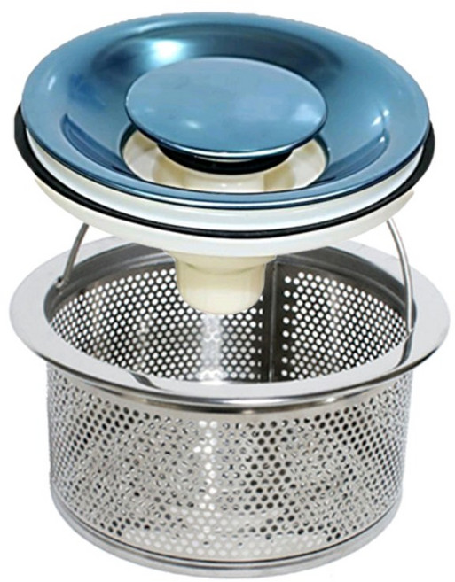 와이비케이 싱크대 배수구 거름망 + 원터치 악취차단 커버 세트, 1세트