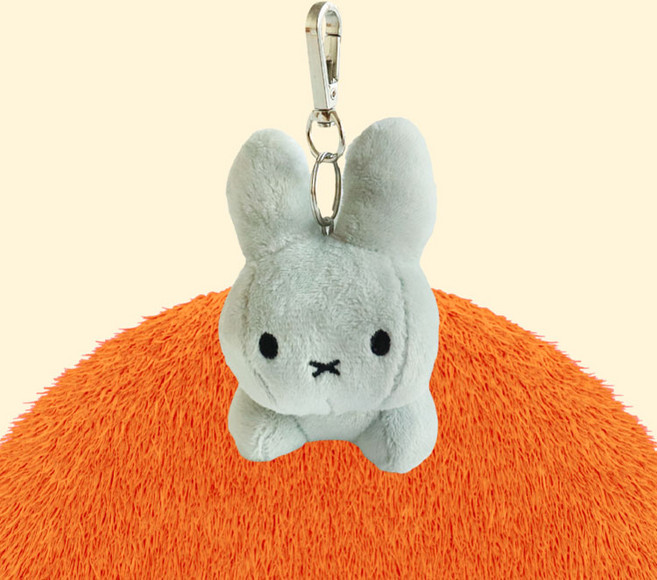BRUNA FAMILY 토끼 가방고리인형, 10cm, 그레이, 1개