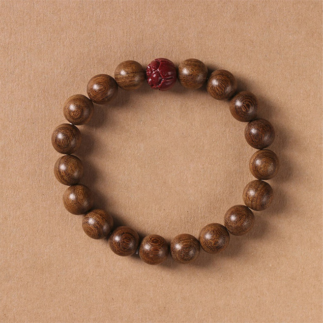 불교용품 행운의부적 박달나무 연꽃 염주 팔찌 10mm, 금단목