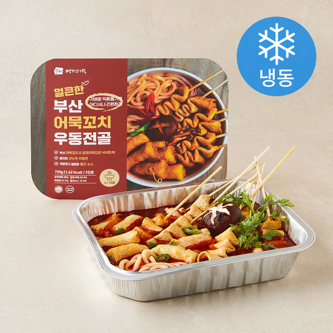 영자어묵 얼큰한 부산어묵꼬치 우동전골 (냉동), 720g, 1개