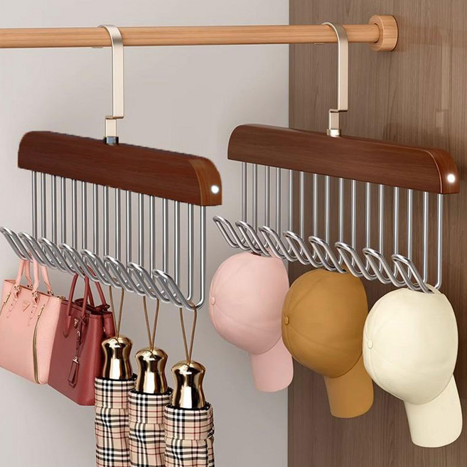 미누네 360도 다용도 회전 옷걸이, 레트로, 2개