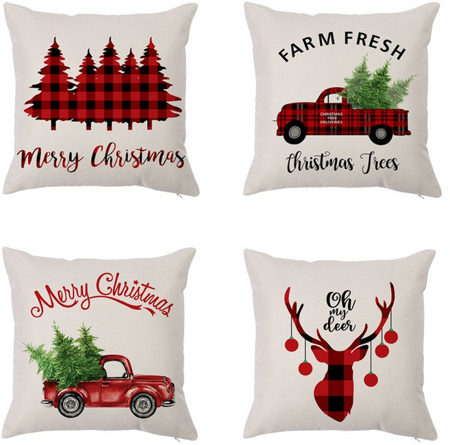 에버하우스 크리스마스 소프트 쿠션커버 4종 세트