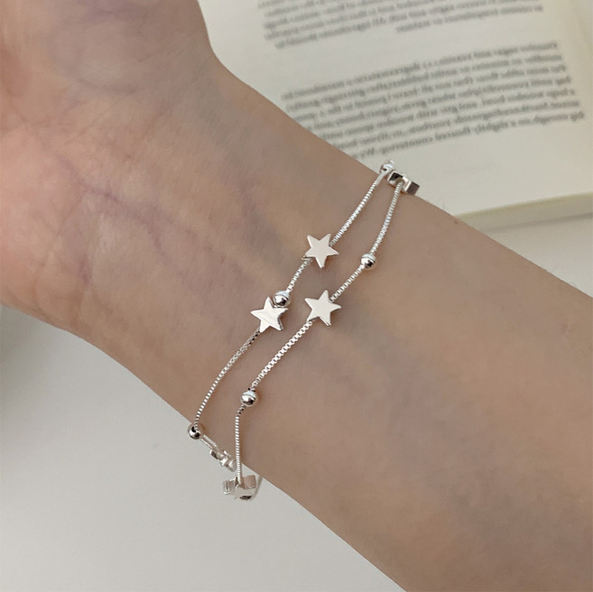 스타일플래닛 여성용 샤이닝 스타 레이어드 팔찌