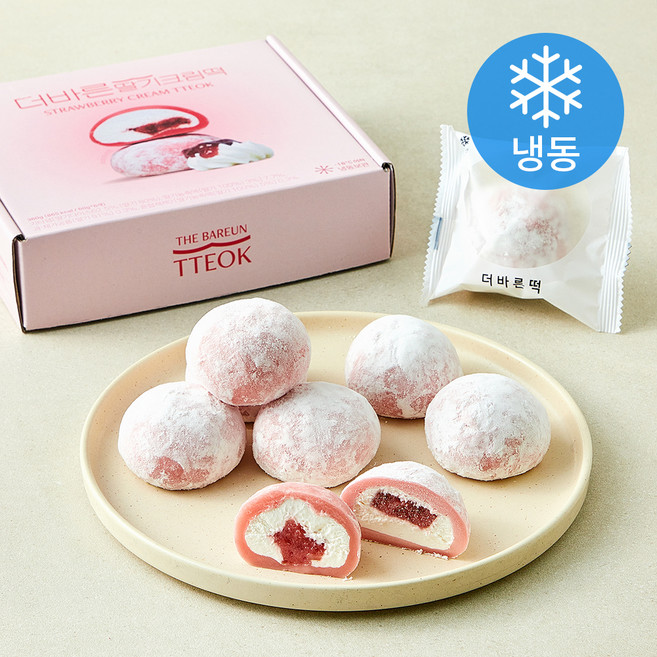 더바른 딸기크림떡 (냉동), 60g, 1개, 6개입