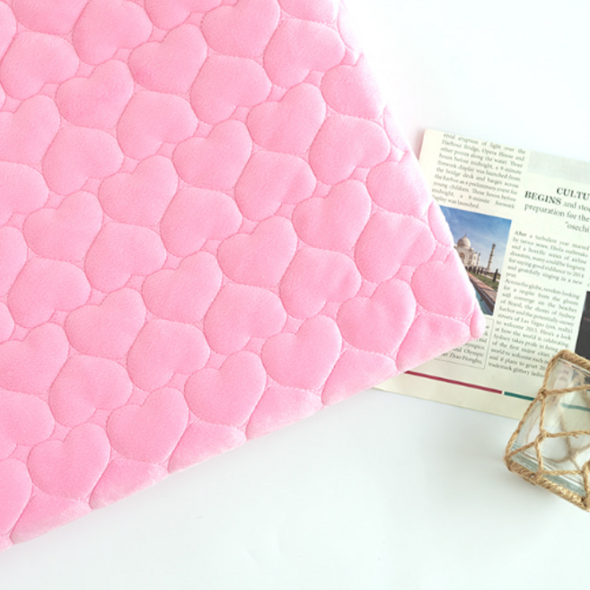 하트 조이 누빔 4온스 부드러운 극세사 홈패션 원단, 핑크, 1개