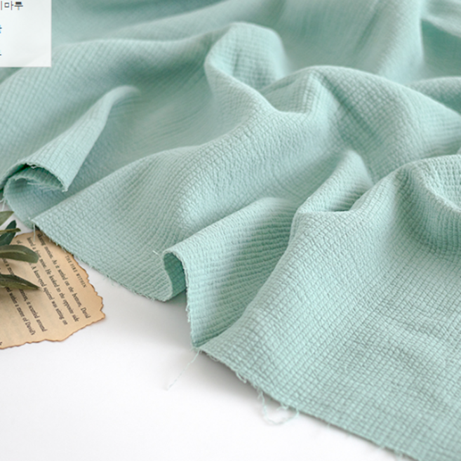 Lily Fabric 柔軟顏料染三層紗布料 Oily, 薄荷綠, 1個