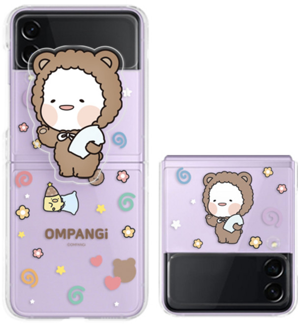 옴팡이 애니모어 클리어 하드 휴대폰 케이스 + 아크릴 챠밍톡 세트