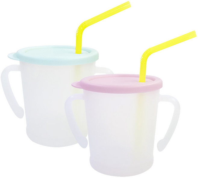 아가프라 뉴매직 빨대컵, 300ml, 2개, 민트 + 핑크