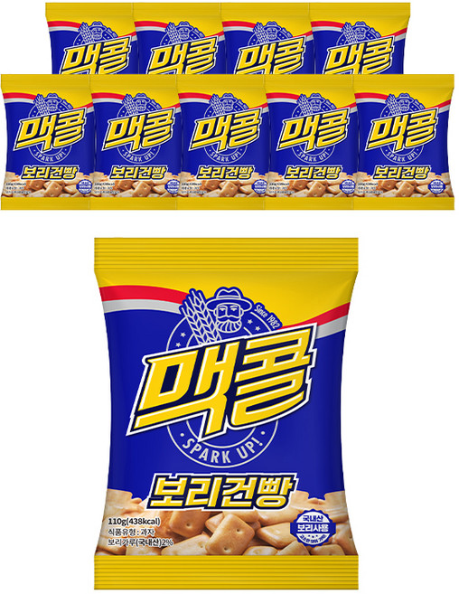 맥콜 보리 건빵, 110g, 10개