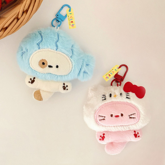 아이끌레 패셔닝 캣츠 인형 키링 2종 세트, 블루고양이, 화이트고양이, 1세트, 9cm