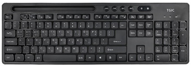TGIC 무선 블루투스 5.0 일반형 키보드, 블랙, TGC-BK1000