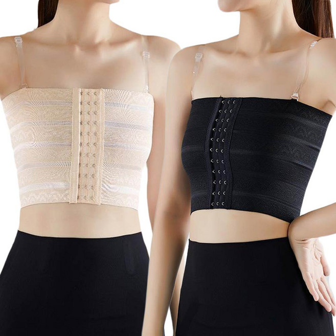 2Estar 無痕細肩帶顯小露肩束胸內衣 2件組
