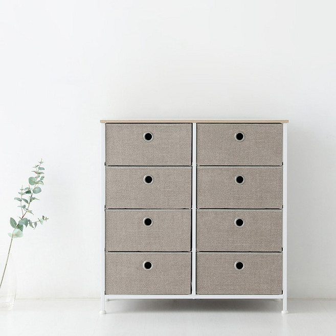 마켓비 NOVEN 패브릭 800815 서랍장, 베이지, 8개