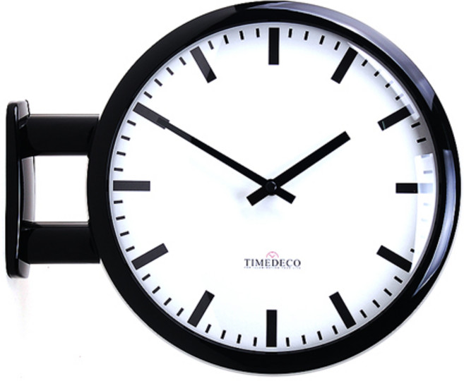 타임데코 모던 양면 시계 라인, 블랙